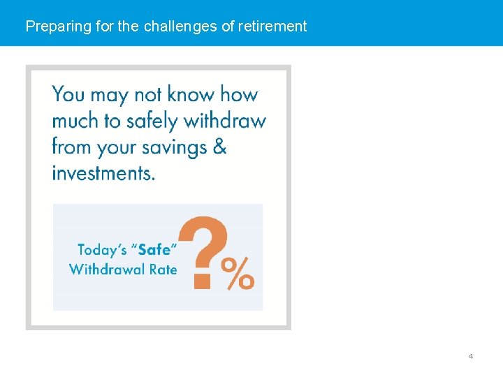 Preparing for the challenges of retirement 4 4 