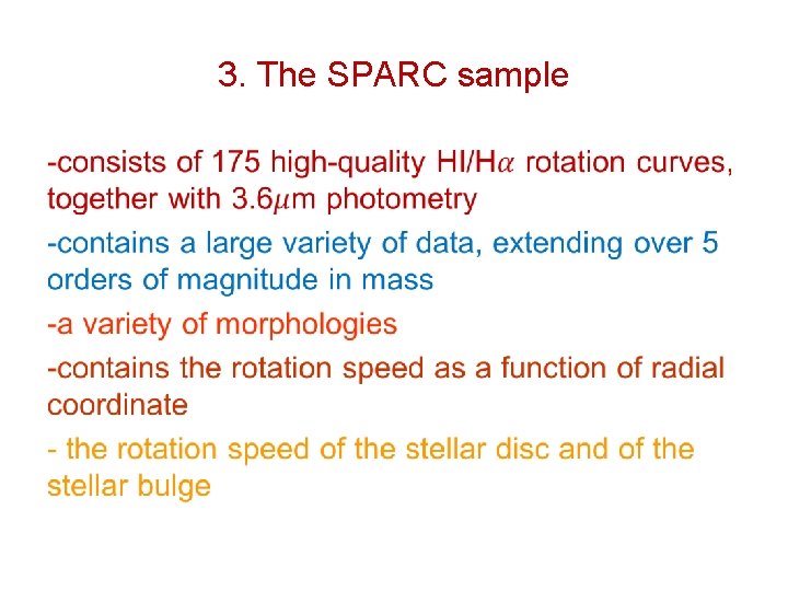 3. The SPARC sample • 
