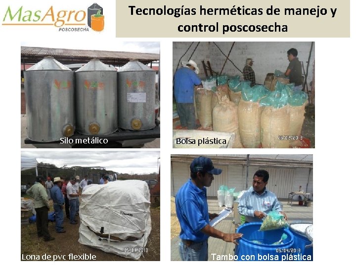 Tecnologías herméticas de manejo y control poscosecha Silo metálico Lona de pvc flexible Bolsa