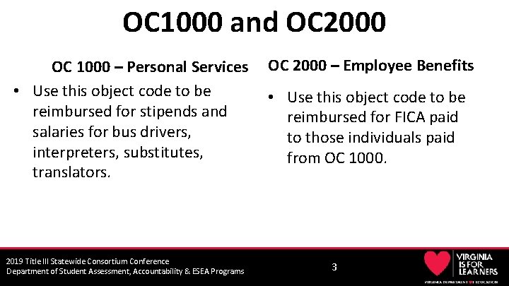 OC 1000 and OC 2000 OC 1000 – Personal Services • Use this object