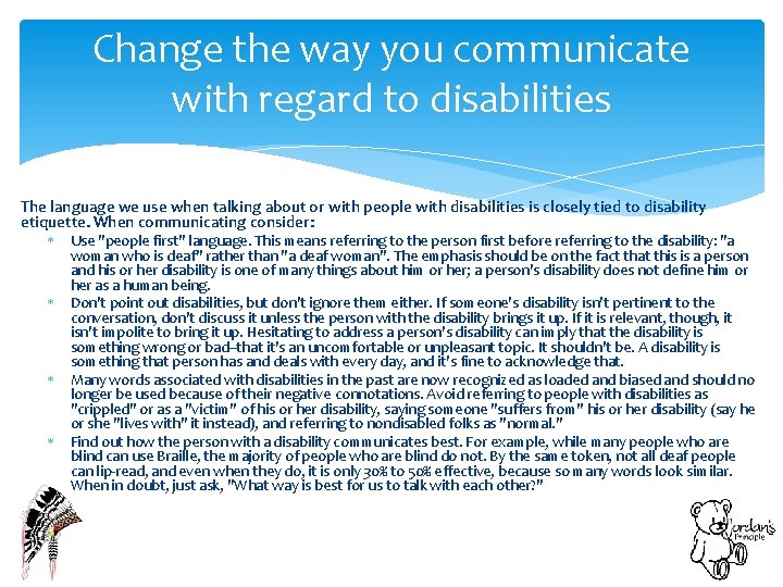 Change the way you communicate with regard to disabilities The language we use when