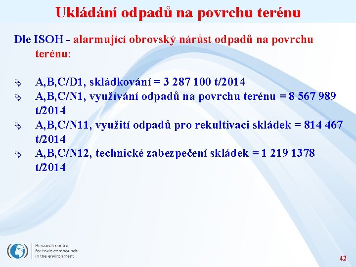 Ukládání odpadů na povrchu terénu Dle ISOH - alarmující obrovský nárůst odpadů na povrchu