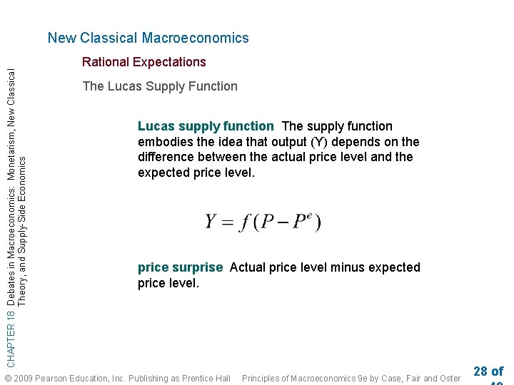 CHAPTER 18 Debates in Macroeconomics: Monetarism, New Classical Theory, and Supply-Side Economics New Classical