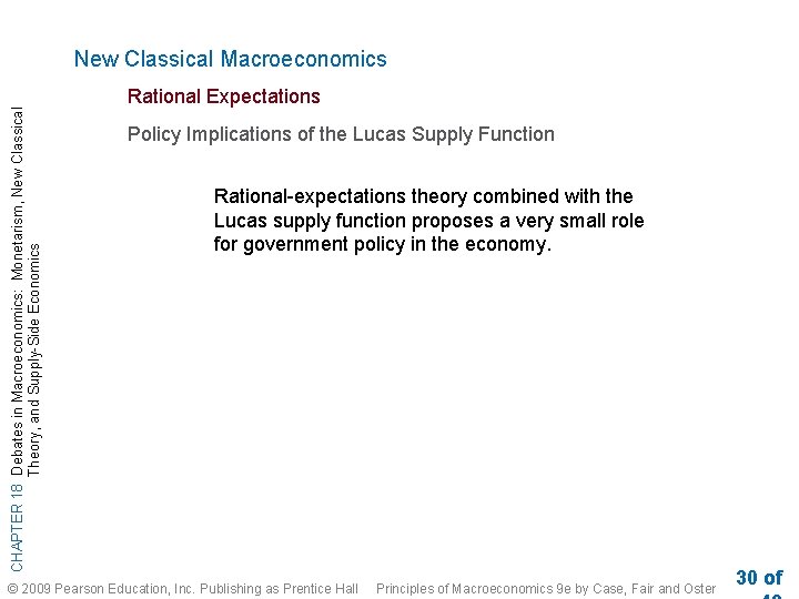 CHAPTER 18 Debates in Macroeconomics: Monetarism, New Classical Theory, and Supply-Side Economics New Classical