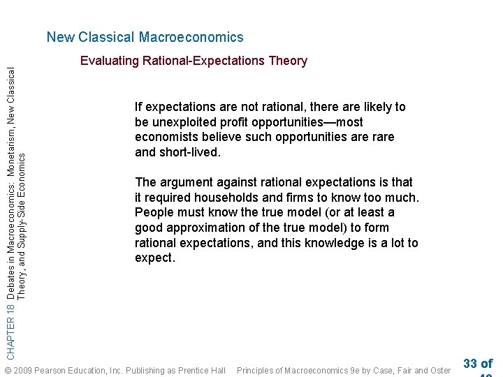 CHAPTER 18 Debates in Macroeconomics: Monetarism, New Classical Theory, and Supply-Side Economics New Classical