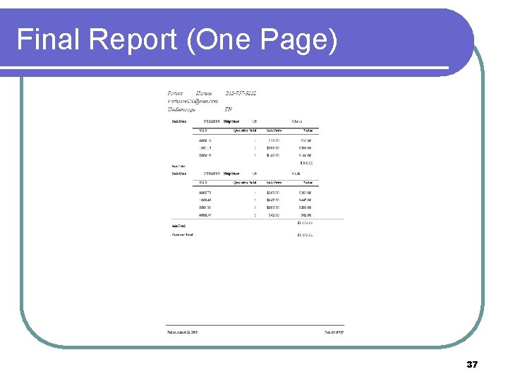 Final Report (One Page) 37 