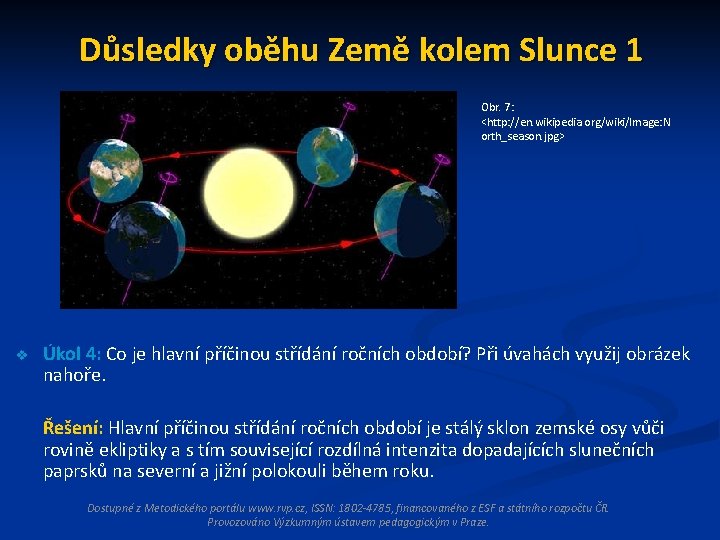 Důsledky oběhu Země kolem Slunce 1 Obr. 7: <http: //en. wikipedia. org/wiki/Image: N orth_season.
