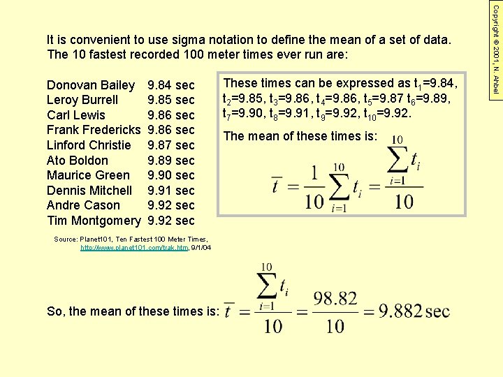 Donovan Bailey Leroy Burrell Carl Lewis Frank Fredericks Linford Christie Ato Boldon Maurice Green