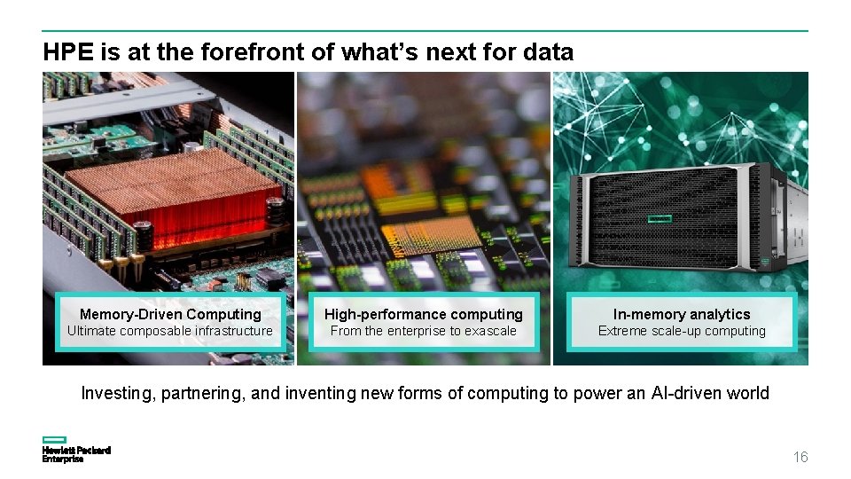 HPE is at the forefront of what’s next for data Memory-Driven Computing High-performance computing