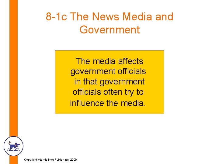8 -1 c The News Media and Government The media affects government officials in 8 -1 c The News Media and Government The media affects government officials in