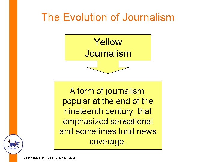 The Evolution of Journalism Yellow Journalism A form of journalism, popular at the end The Evolution of Journalism Yellow Journalism A form of journalism, popular at the end