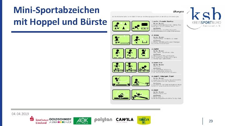 Mini-Sportabzeichen mit Hoppel und Bürste 04. 2019 23 