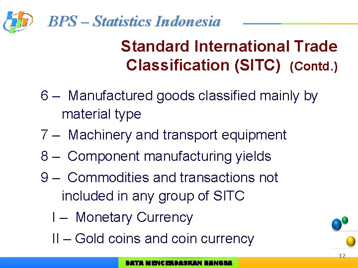 BPS – Statistics Indonesia Standard International Trade Classification (SITC) (Contd. ) 6 – Manufactured