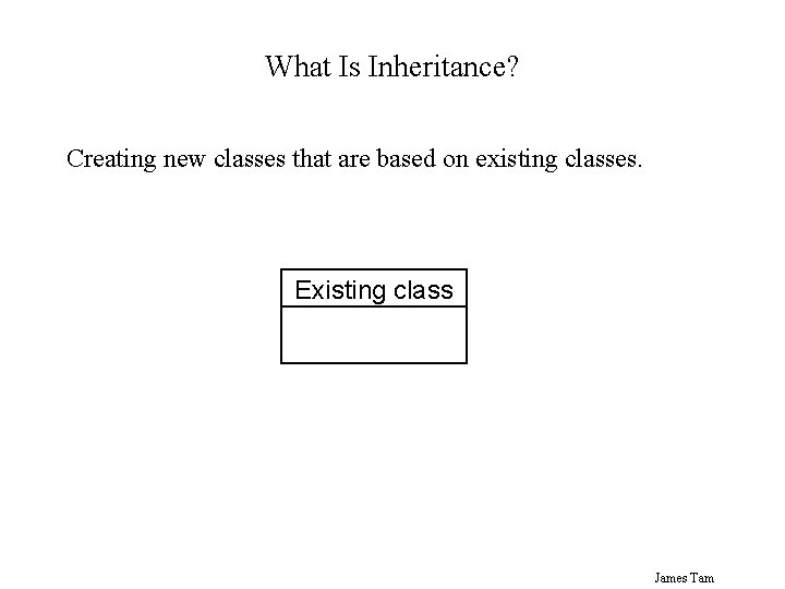 What Is Inheritance? Creating new classes that are based on existing classes. Existing class