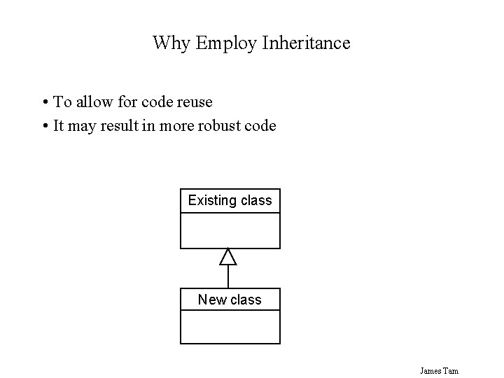 Why Employ Inheritance • To allow for code reuse • It may result in