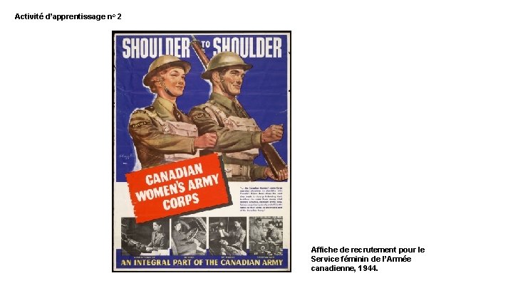 Activité d’apprentissage no 2 Affiche de recrutement pour le Service féminin de l’Armée canadienne,