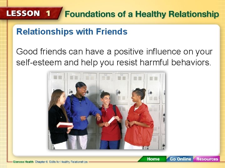 Relationships with Friends Good friends can have a positive influence on your self-esteem and