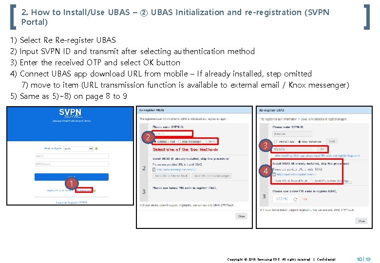 2. How to Install/Use UBAS – ② UBAS Initialization and re-registration (SVPN Portal) 1)