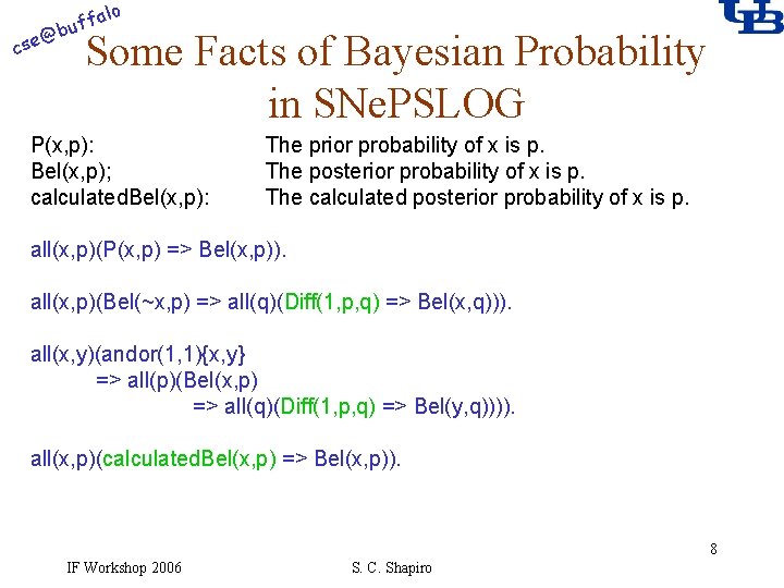 alo f buf @ cse Some Facts of Bayesian Probability in SNe. PSLOG P(x,