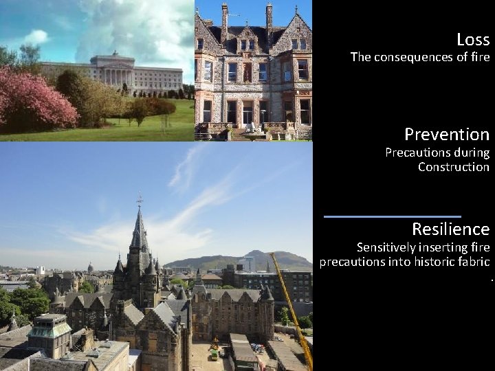 Loss The consequences of fire Prevention Precautions during Construction Resilience Sensitively inserting fire precautions
