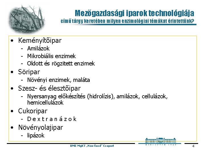 Mezőgazdasági iparok technológiája című tárgy keretében milyen enzimológiai témákat érintettünk? • Keményítőipar Amilázok Mikrobiális