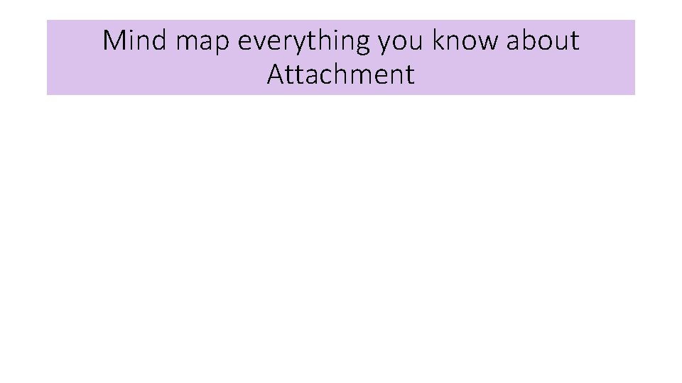 Mind map everything you know about Attachment 