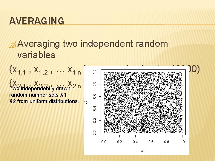AVERAGING Averaging two independent random variables {x 1, 1 , x 1, 2 ,
