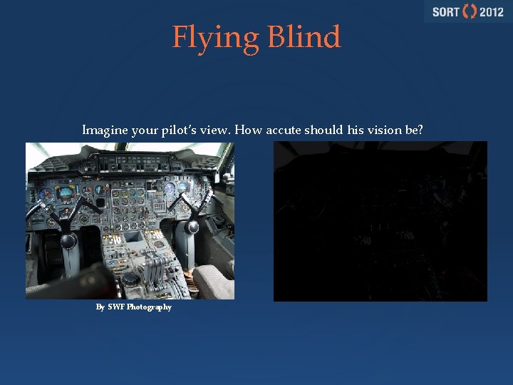 Flying Blind Imagine your pilot’s view. How accute should his vision be? By SWF