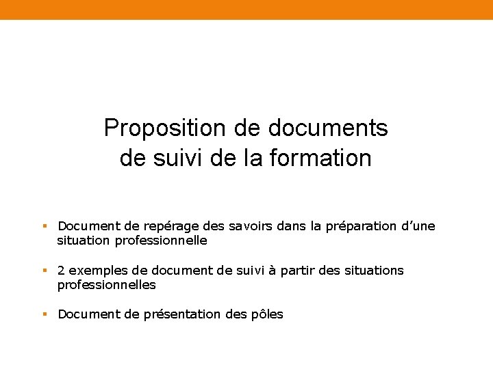 Proposition de documents de suivi de la formation § Document de repérage des savoirs