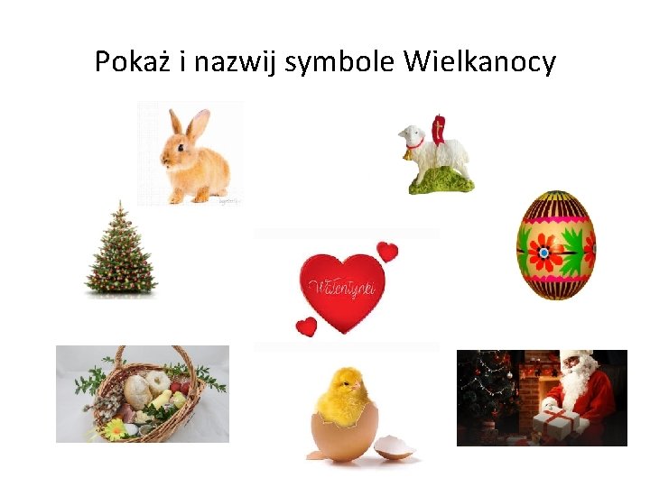 Pokaż i nazwij symbole Wielkanocy 