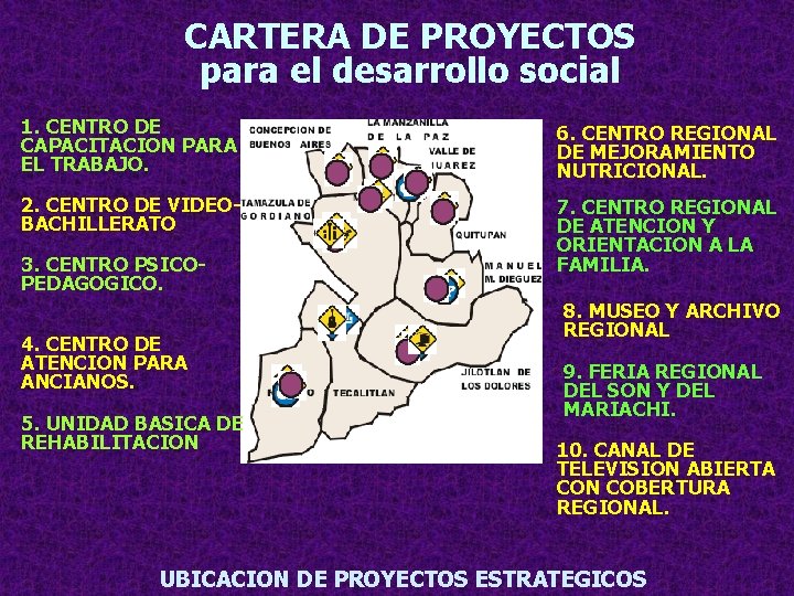 CARTERA DE PROYECTOS para el desarrollo social 1. CENTRO DE CAPACITACION PARA EL TRABAJO.