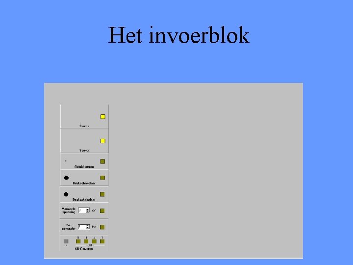 Het invoerblok 