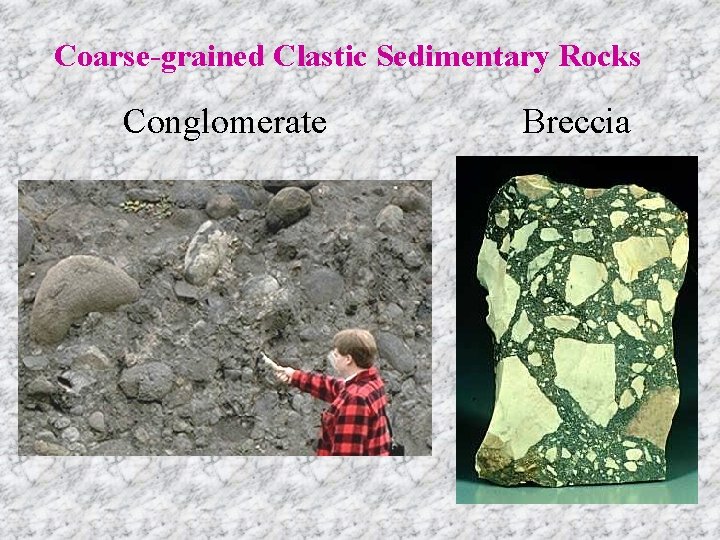 Coarse-grained Clastic Sedimentary Rocks Conglomerate Breccia 