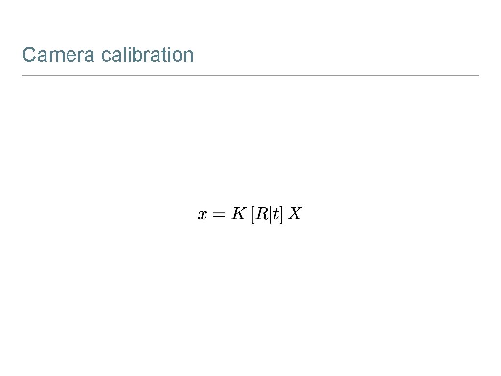 Camera calibration 