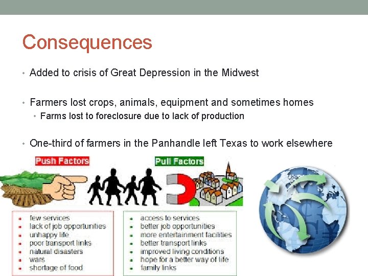 Consequences • Added to crisis of Great Depression in the Midwest • Farmers lost