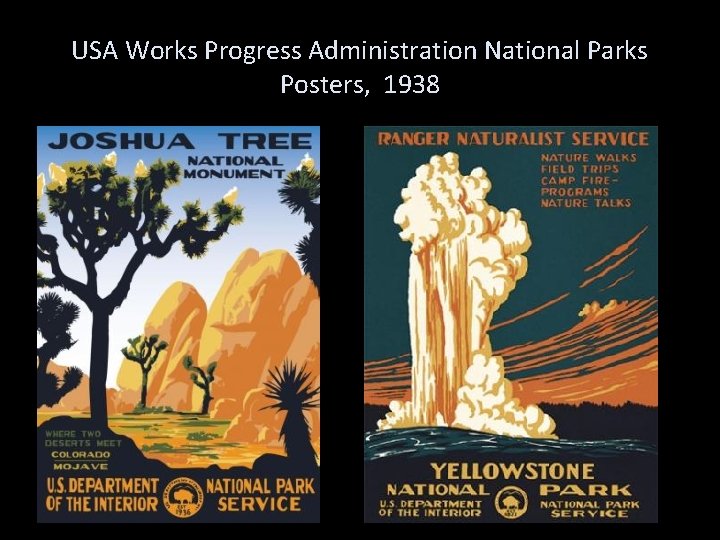 USA Works Progress Administration National Parks Posters, 1938 