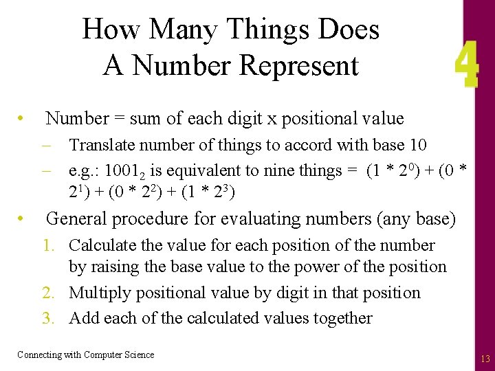 How Many Things Does A Number Represent • Number = sum of each digit