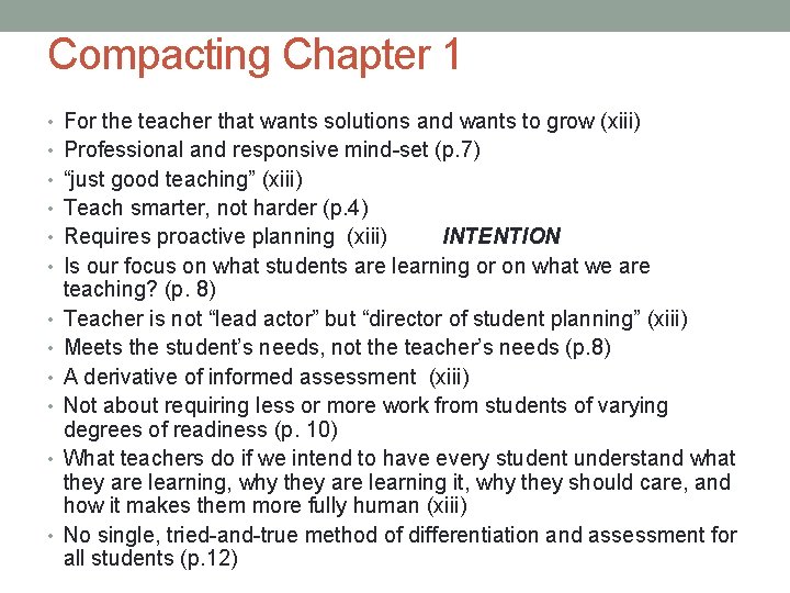 Compacting Chapter 1 • For the teacher that wants solutions and wants to grow