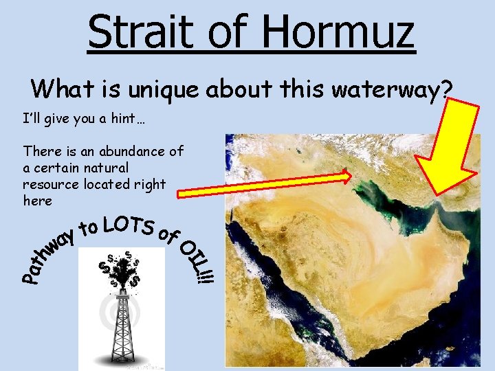 Strait of Hormuz What is unique about this waterway? I’ll give you a hint…