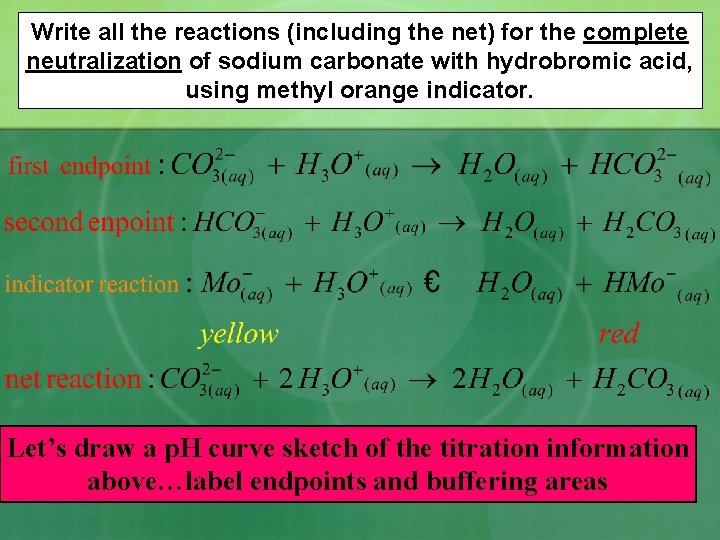 Write all the reactions (including the net) for the complete neutralization of sodium carbonate