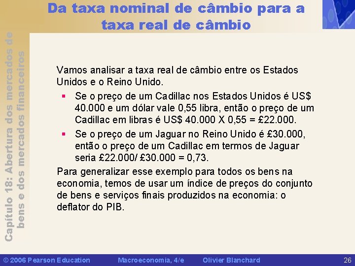 Capítulo 18: Abertura dos mercados de bens e dos mercados financeiros Da taxa nominal