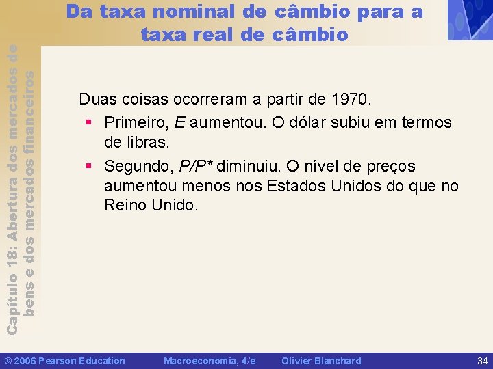 Capítulo 18: Abertura dos mercados de bens e dos mercados financeiros Da taxa nominal