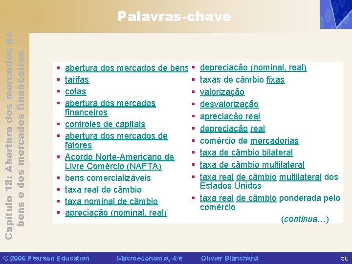 Capítulo 18: Abertura dos mercados de bens e dos mercados financeiros Palavras-chave § §