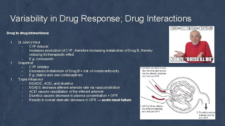 Variability in Drug Response; Drug Interactions Drug to drug interactions: 1. 1. St John’s