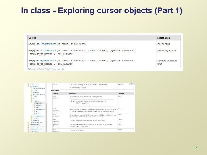 In class - Exploring cursor objects (Part 1) 11 