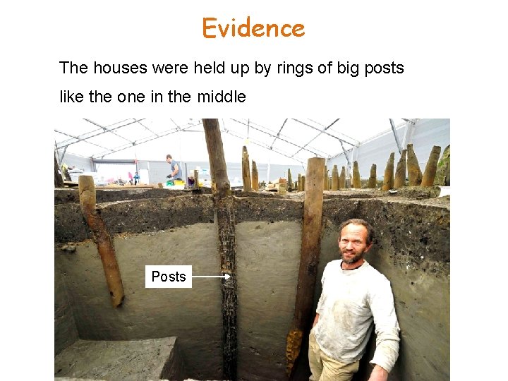 Evidence The houses were held up by rings of big posts like the one