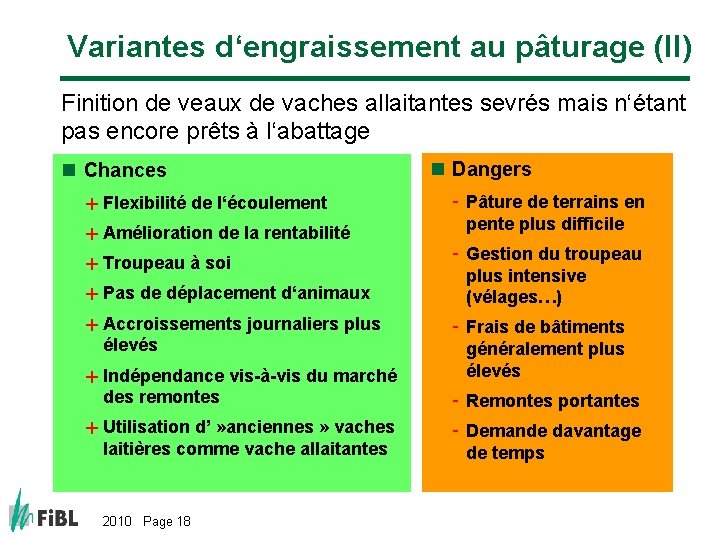 Variantes d‘engraissement au pâturage (II) Finition de veaux de vaches allaitantes sevrés mais n‘étant