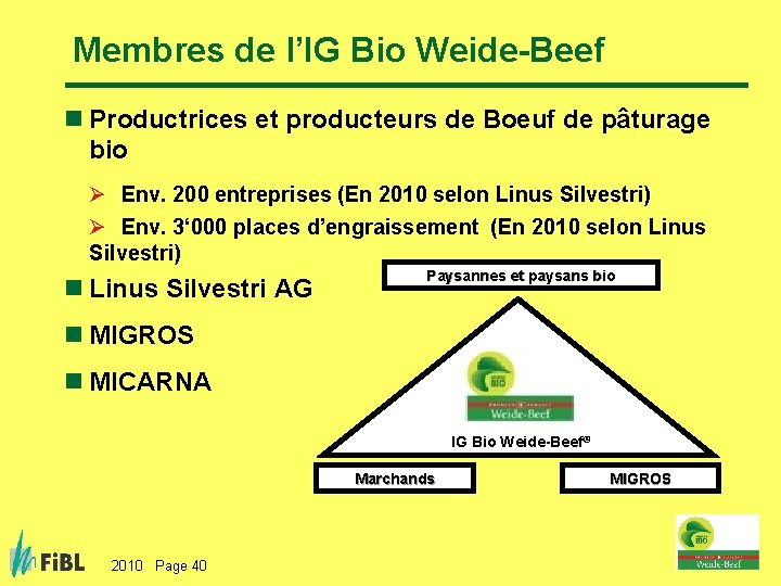 Membres de l’IG Bio Weide-Beef n Productrices et producteurs de Boeuf de pâturage bio