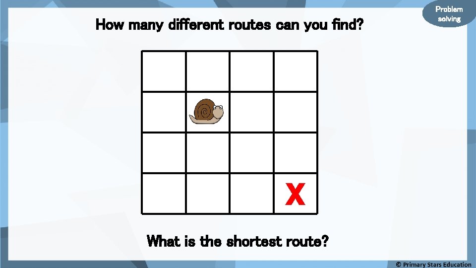 How many different routes can you find? X What is the shortest route? Problem