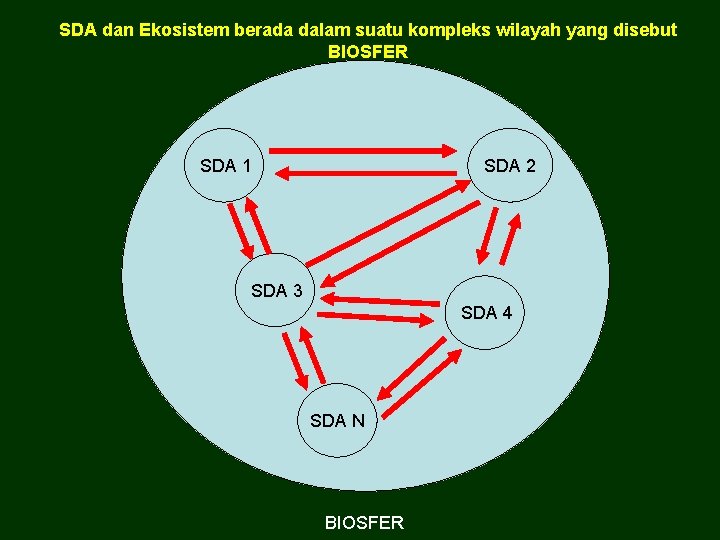 SDA dan Ekosistem berada dalam suatu kompleks wilayah yang disebut BIOSFER SDA 1 SDA